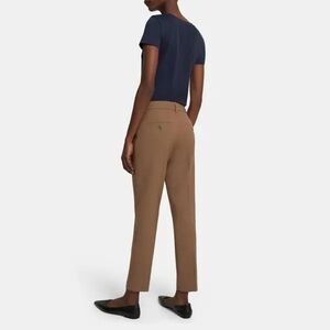 Theory Trecca 2 Cotton Trousers In Tobacco Women's 2